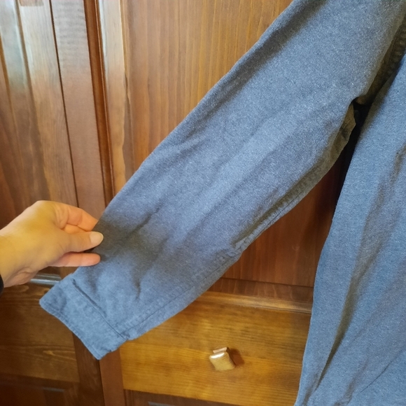 L.L. Bean 100% cotton medium gray flannel button down shirt size large - Picture 6 of 9